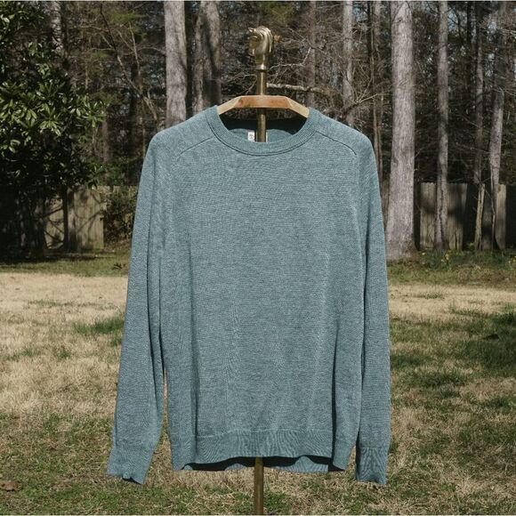J.Crew Teal Green Linen Blend Knit Sweater - Picture 1 of 7